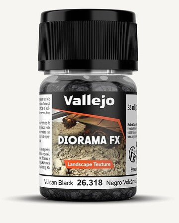 Vallejo 26.318 Diorama FX Vulcan Black 2-5mm Landscape Texture 35ml Bottle