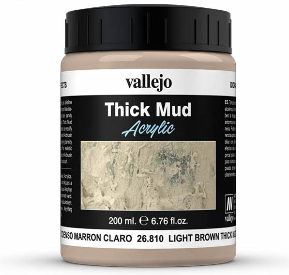 Vallejo 26.810 Light Brown Thick Mud Weathering Diorama Effect 200ml Bottle