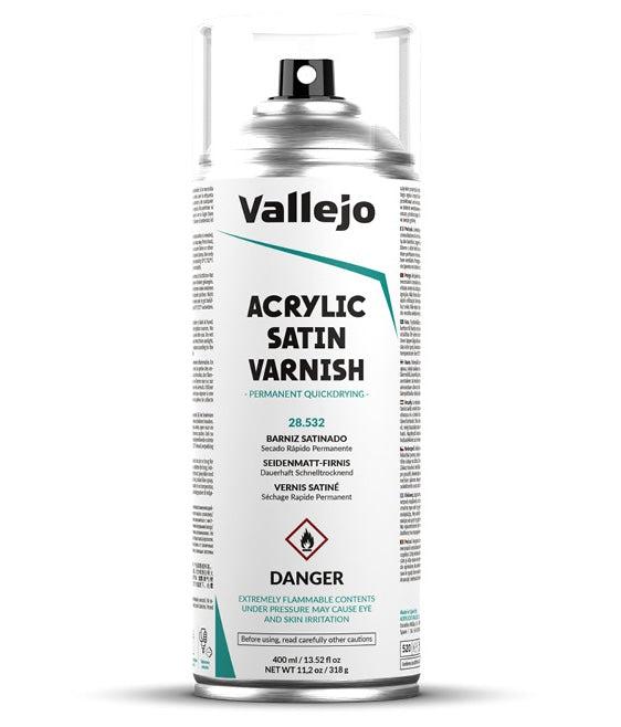 Vallejo 28.532 Satin Varnish Spray 400ml Spray