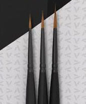 Vallejo 2991 Detail Design Round Synthetic Brush Set: 0, 1, 2