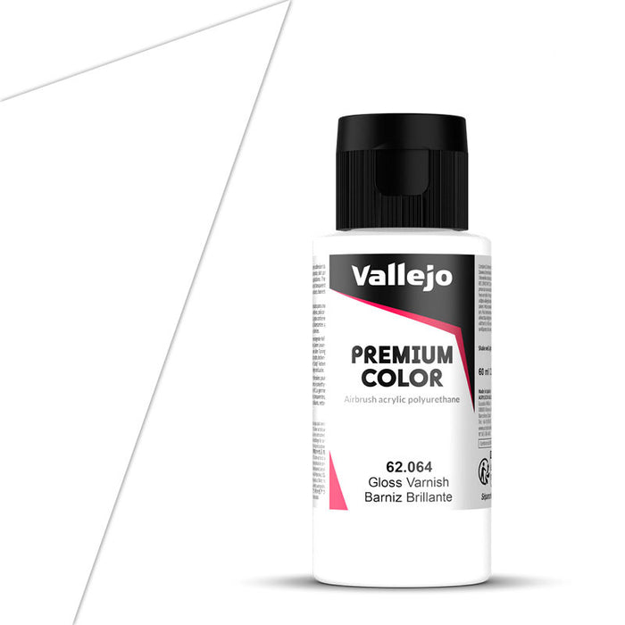 Vallejo 62.064 Premium Airbrush Color Gloss Varnish 60ml Bottle