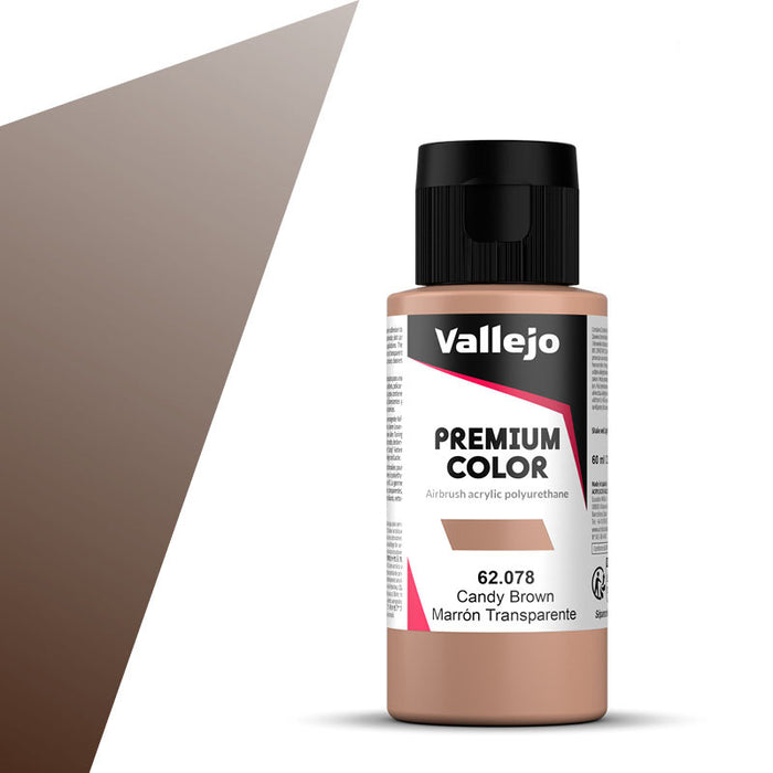 Vallejo 62.078 Premium Airbrush Color Candy Brown 60ml Bottle