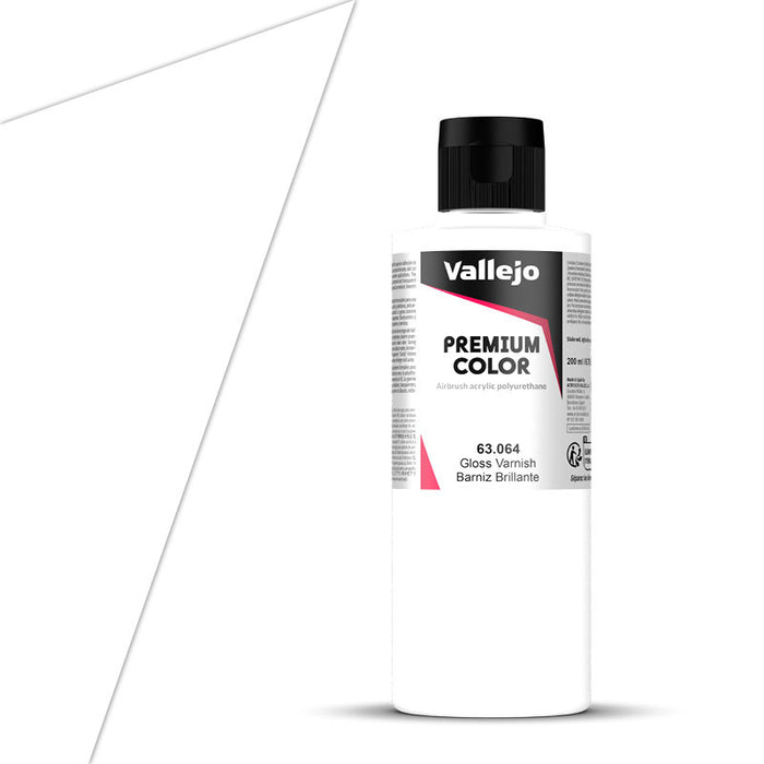 Vallejo 63.064 Premium Airbrush Color Gloss Varnish 200ml Bottle
