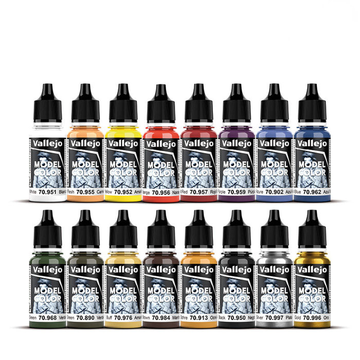 Vallejo 70.140 Model Color Basic Colors USA 16 Color Acrylic Paint Set