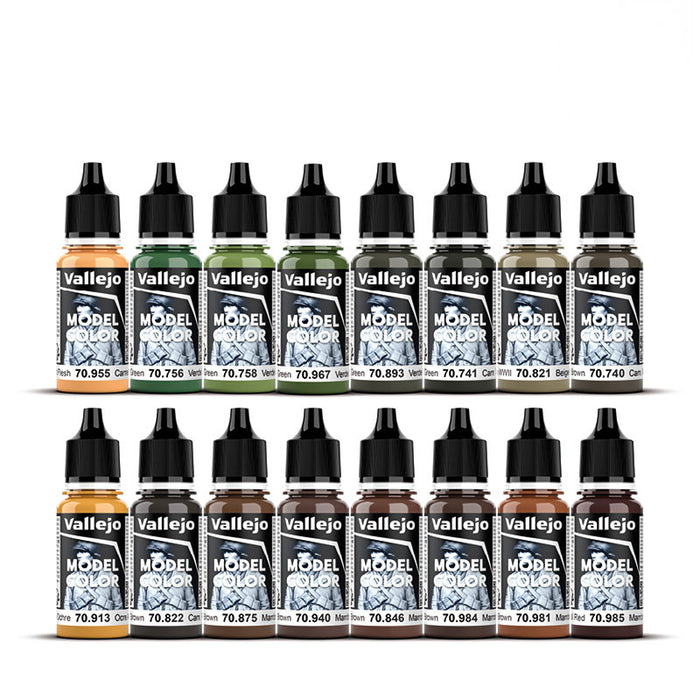 Vallejo 70.261 Model Color German Camouflage Uniforms WWII 16 Color Acrylic Paint Set