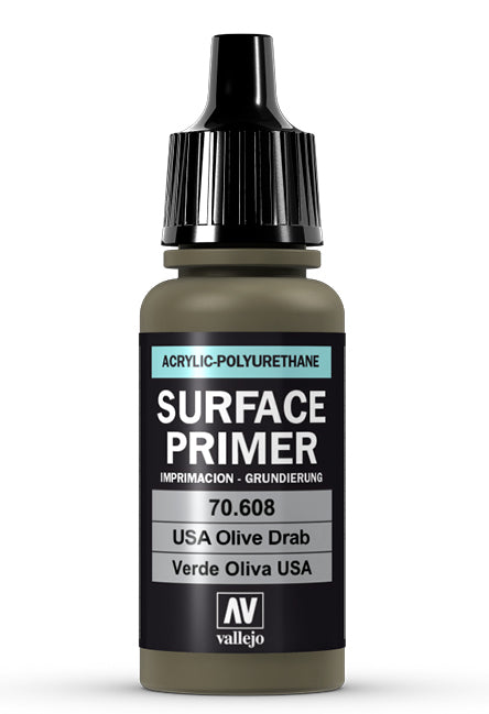 Vallejo 70.608 US Olive Drab Waterbased Surface Primer 17ml