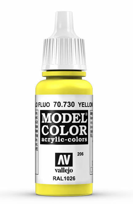 Vallejo 70.730 Yellow Fluorescent Model Color 17ml Bottle