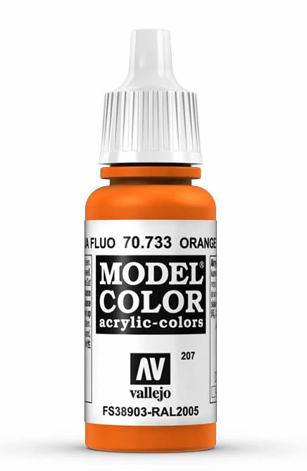 Vallejo 70.733 Orange Fluorescent Model Color 17ml Bottle