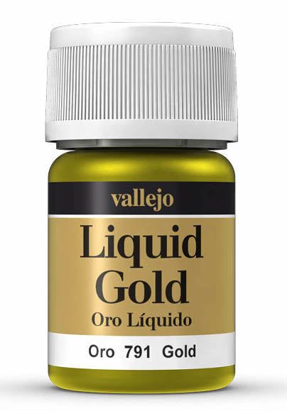 Vallejo 70.791 Metallic Liquid Gold Model Color 35ml Bottle