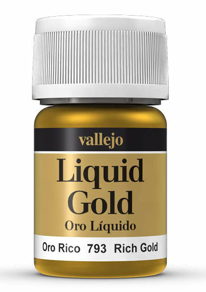 Vallejo 70.793 Metallic Liquid Rich Gold Model Color 35ml Bottle