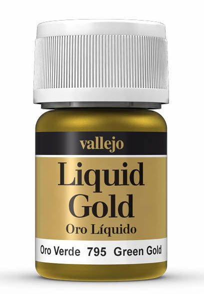 Vallejo 70.795 Metallic Liquid Green Gold Model Color 35ml Bottle