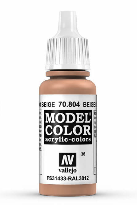 Vallejo 70.804 Beige Red Model Color 17ml Bottle