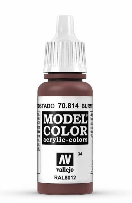 Vallejo 70.814 Burnt Cadmium Red Model Color 17ml Bottle