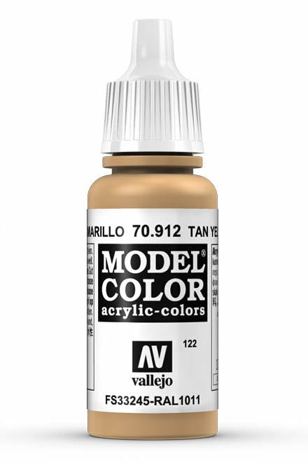 Vallejo 70.912 Tan Yellow Model Color 17ml Bottle