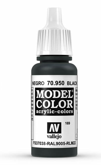 Vallejo 70.950 Model Color Acrylic Black 17ml