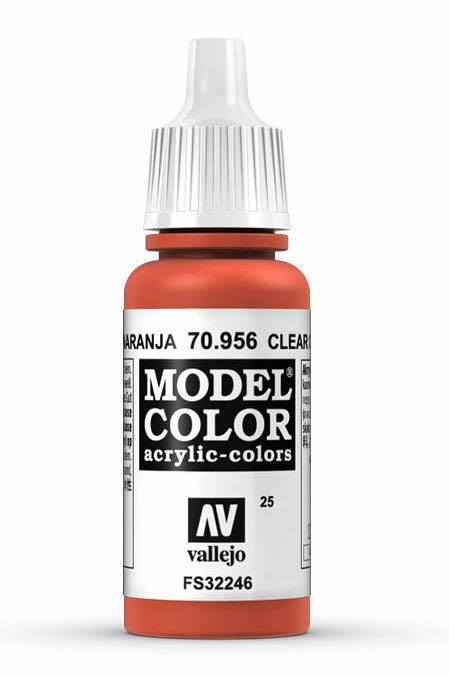 Vallejo 70.956 Clear Orange Model Color 17ml Bottle