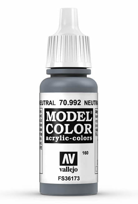Vallejo 70.992 Neutral Grey Model Color 17ml Bottle