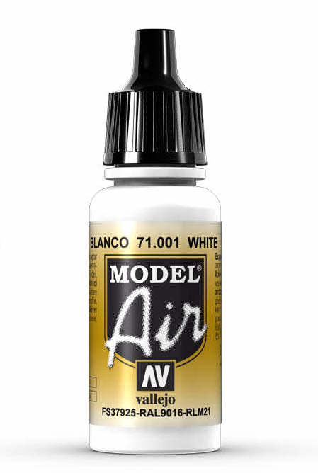 Vallejo 71.001 Model Air Acrylic Airbrush Paint White 17ml Bottle