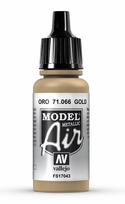 Vallejo 71.066 Metallic Gold Model Air 17ml Bottle