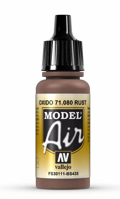 Vallejo 71.080 Model Air Acrylic Airbrush Paint Rust 17ml Bottle