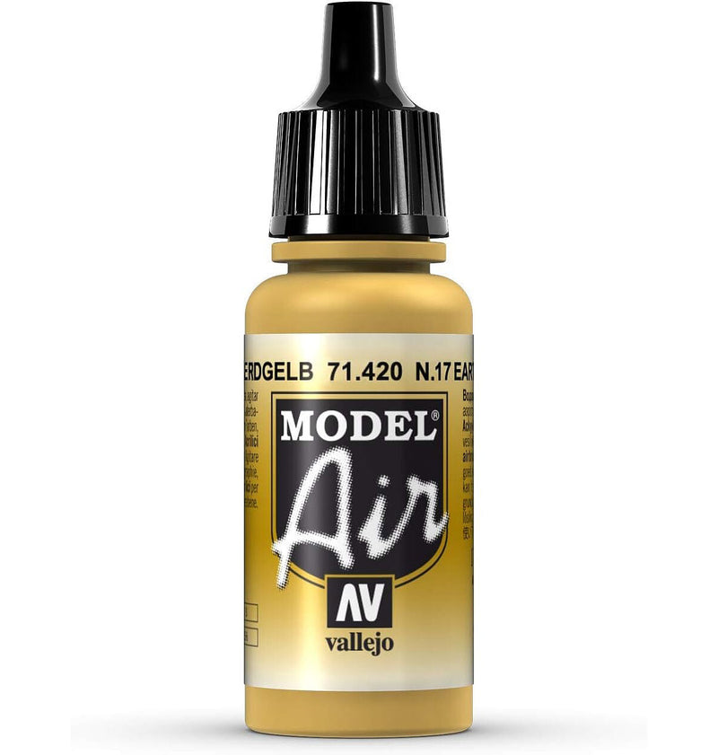Vallejo 71.420 Model Air Acrylic Airbrush Paint N.17 Erdgelb Earth Yellow 17ml Bottle