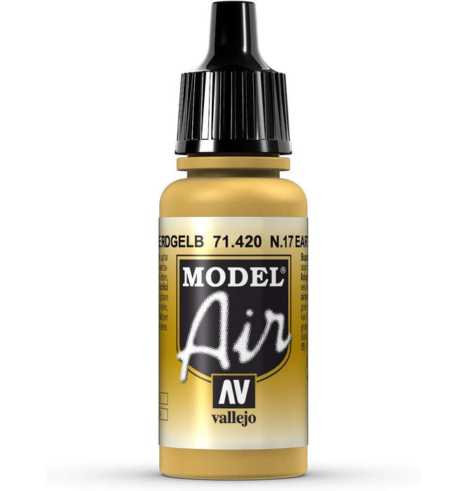 Vallejo 71.420 Model Air Acrylic Airbrush Paint N.17 Erdgelb Earth Yellow 17ml Bottle