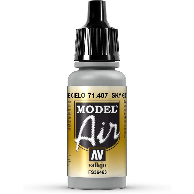 Vallejo 71.407 Model Air Acrylic Airbrush Paint Sky Grey 17ml Bottle