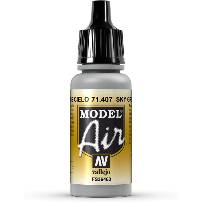 Vallejo 71.407 Model Air Acrylic Airbrush Paint Sky Grey 17ml Bottle