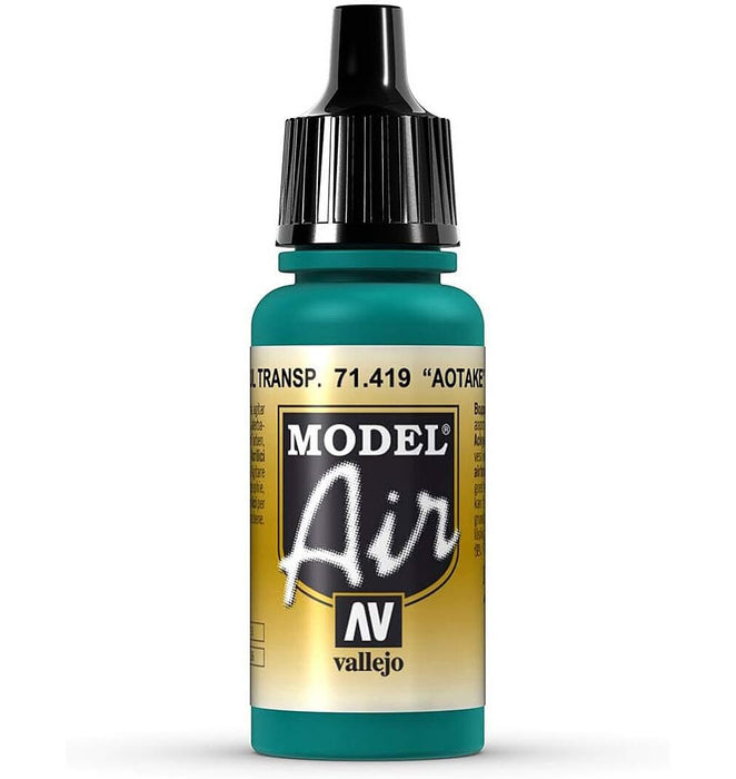 Vallejo 71.419 Model Air Acrylic Airbrush Paint Aotake Translucent Blue 17ml Bottle