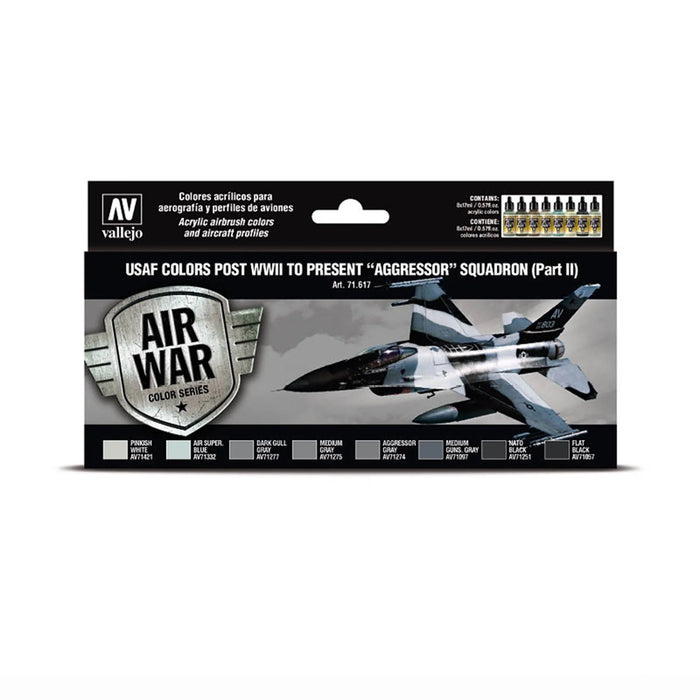 Vallejo 71.617 Model Air Acrylic Airbrush Paint USAF WWII to Present Aggressor Set Part 2 (8 Colors)