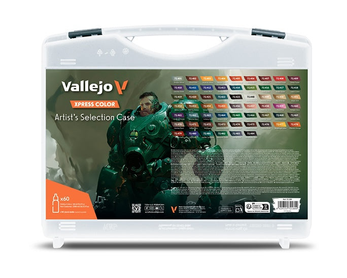Vallejo 72.184 Express Color Artist Selection 60 Color Set in Case