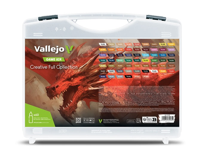 Vallejo 72.185 Game Air Case Creative Collection 58 Color Set in Case