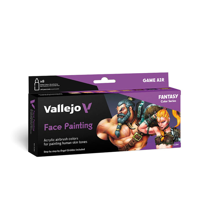 Vallejo 72.204 Angel Giraldez Game Air Fantasy Face Painting 8 Color Paint Set