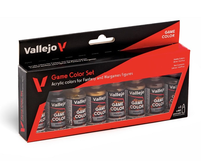 Vallejo 72.303 Game Color Metalic Colors 8 Color Set