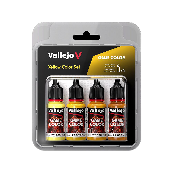Vallejo 72.378 Yellow (Base, Shadow, Light) Game Color 4 Color Paint Set