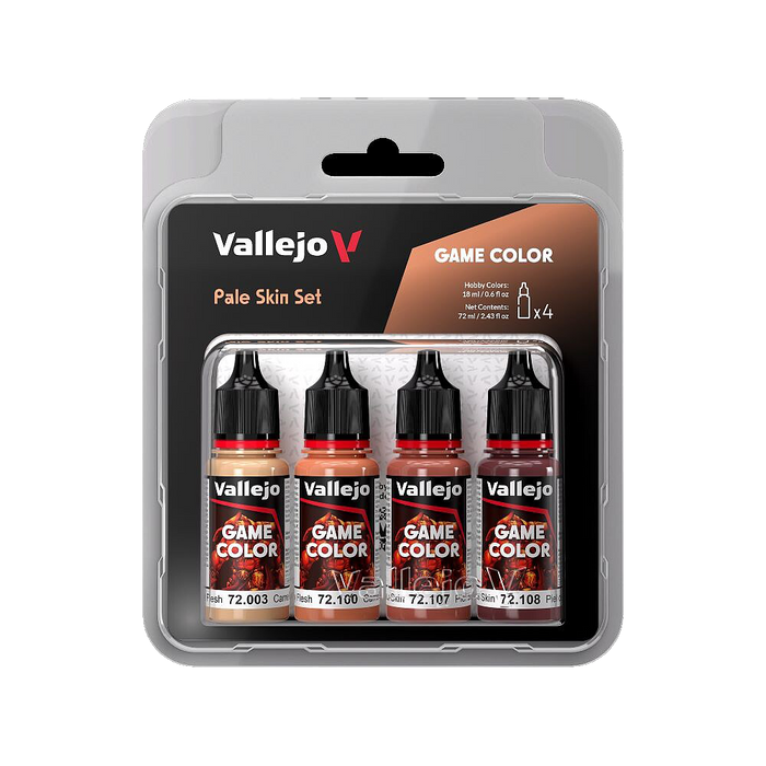 Vallejo 72.379 Pale Skin (Base, Shadow, Light) Game Color 4 Color Paint Set