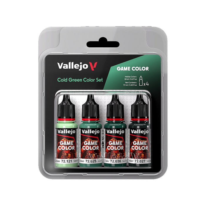 Vallejo 72.383 Cold Green (Base, Shadow, Light) Game Color 4 Color Paint Set