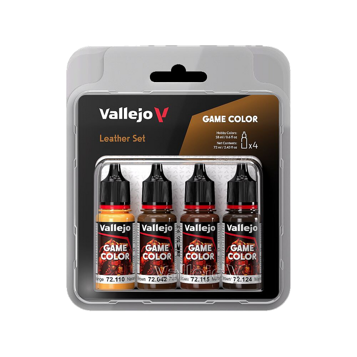 Vallejo 72.385 Leather (Base, Shadow, Light) Game Color 4 Color Paint Set
