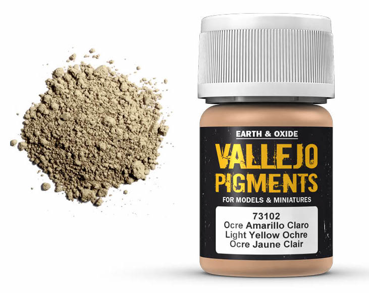 Vallejo 73.102 Light Yellow Ochre Pigment Powder 35ml Bottle