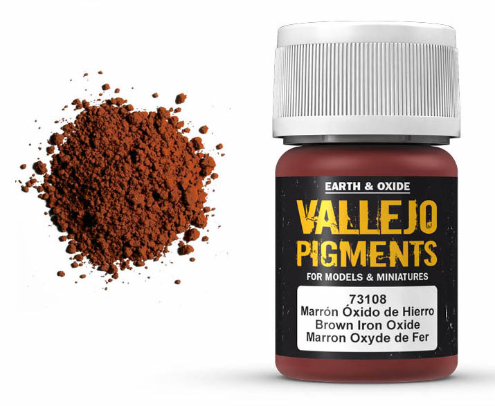 Vallejo 73.108 Brown Iron Oxide Pigment Powder 35ml Bottle