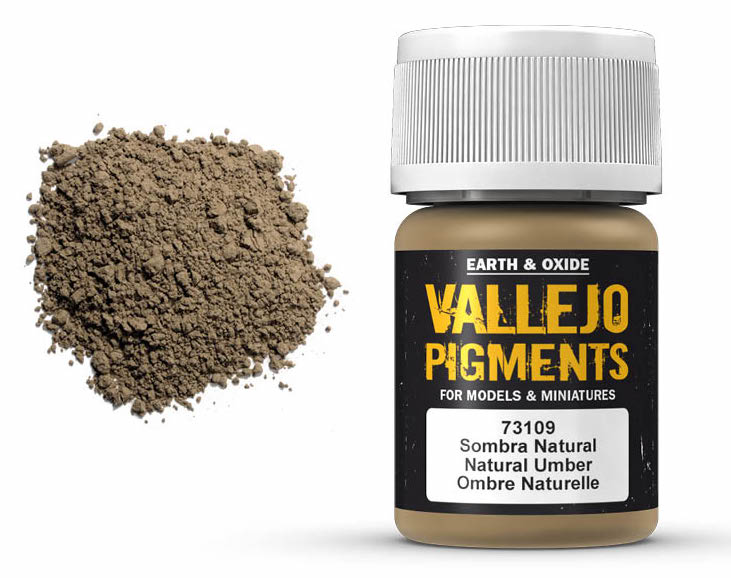 Vallejo 73.109 Natural Umber Pigment Powder 35ml Bottle