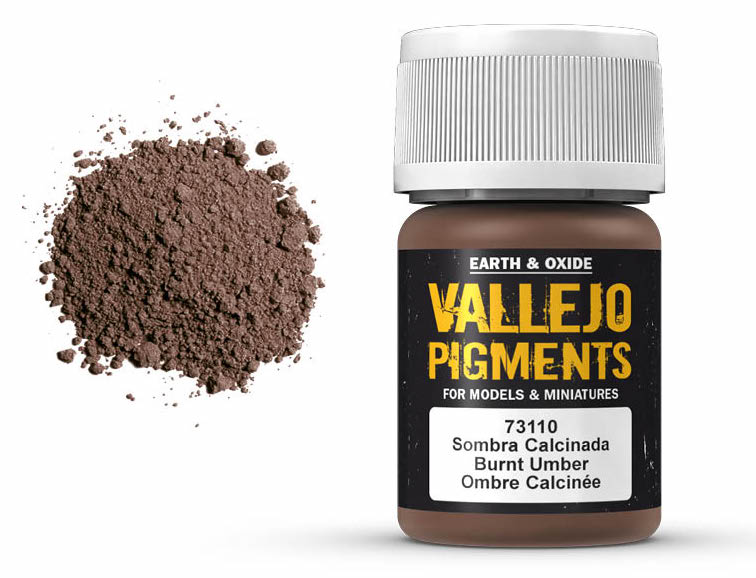 Vallejo 73.110 Burnt Umber Pigment Powder 35ml Bottle
