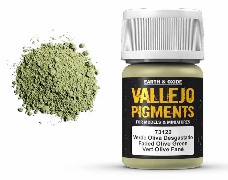 Vallejo 73.122 Faded Olive Green Pigment Powder 35ml Bottle