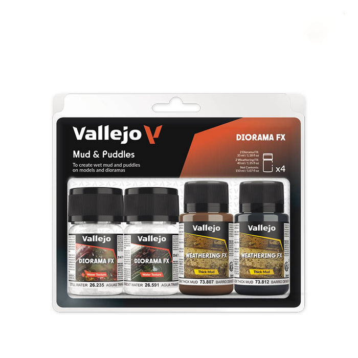 Vallejo 73.189 Mud & Puddles Diorama Effects Set (4)