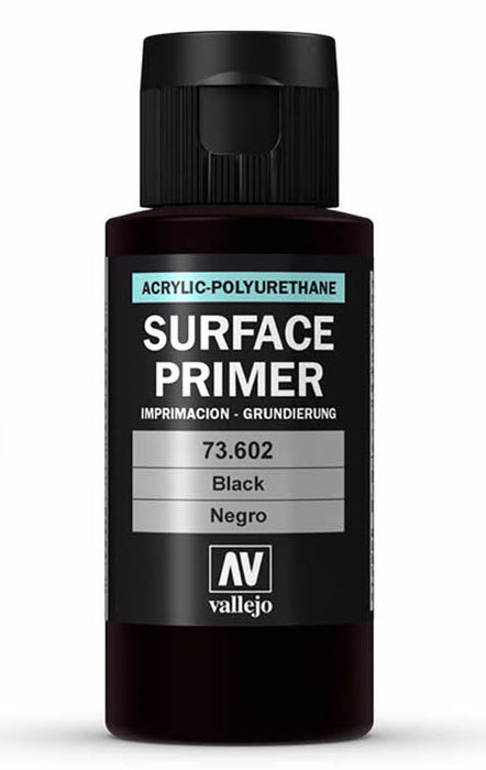 Vallejo 73.602 Black Waterbased Surface Primer 60ml Bottle