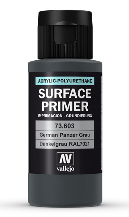 Vallejo 73.603 German Panzer Grey RAL 7021 Waterbased Surface Primer 60ml Bottle