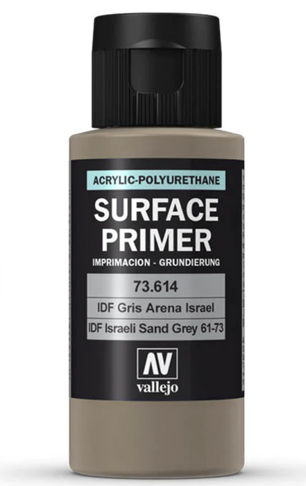 Vallejo 73.614 IDF Israeli Sand Grey Waterbased Surface Primer 60ml Bottle