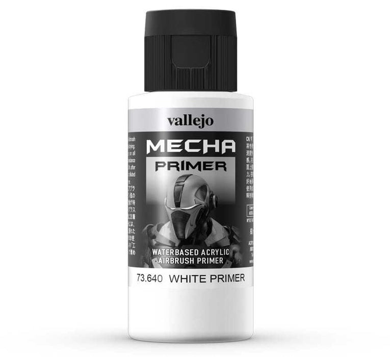 Vallejo 73.640 Mecha Color White Primer 60ml Bottle Waterbased Acrylic Paint