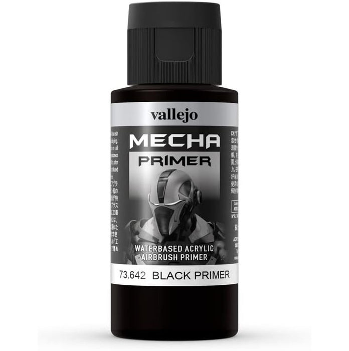 Vallejo 73.642 Mecha Color Black Primer 60ml Bottle Waterbased Acrylic Paint