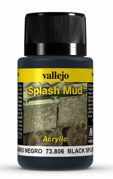 Vallejo 73.806 Black Splash Mud Weathering Effect 40ml Bottle